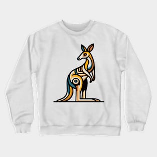 Pop art kangaroo illustration. cubism illustration of a kangaroo Crewneck Sweatshirt